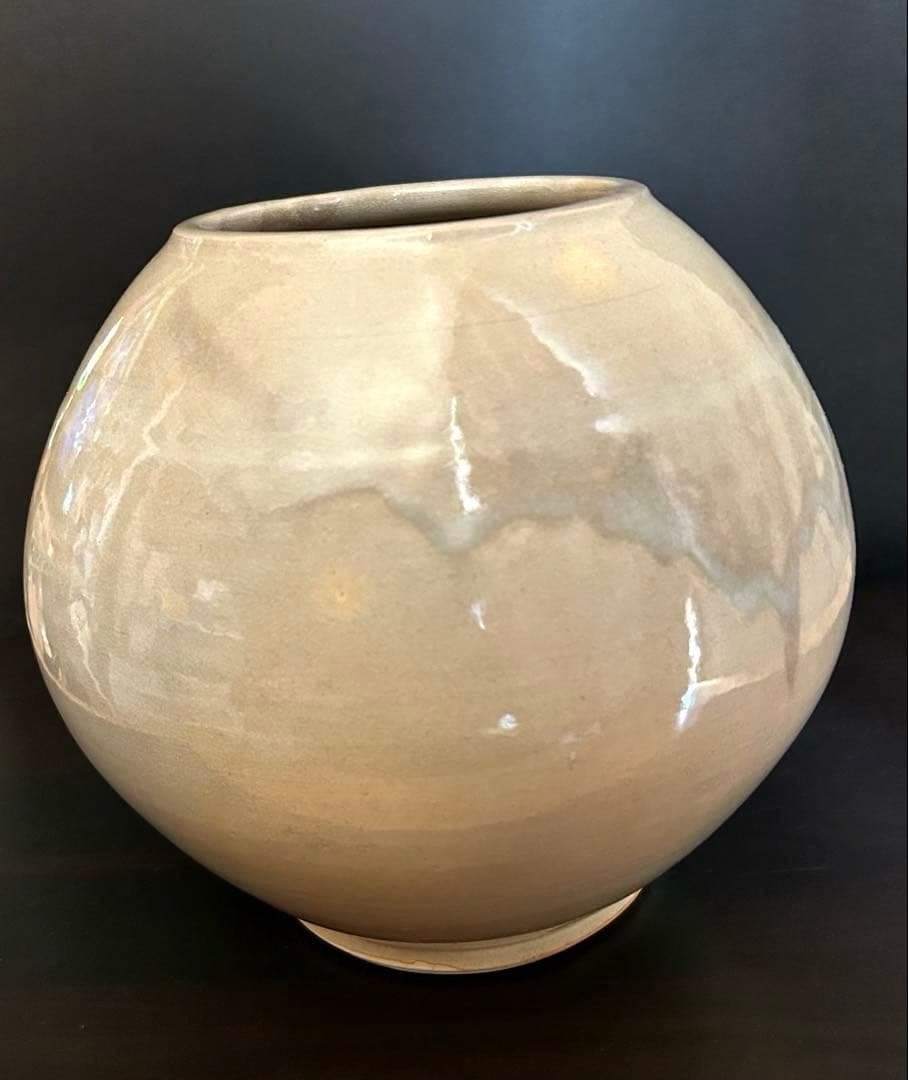 【美品／未使用】萩焼 宗家永昌庵 十三世 新庄寒山 萩焼花器／共箱　栞