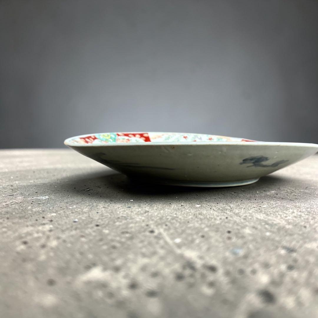 41.5cm 超特大 古伊万里 赤絵 骨董 飾り皿 伊万里焼（大型・送料込)