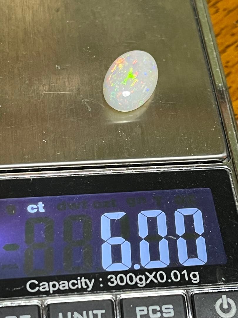 夢のカジュアル宝石　116番　6ct オパールリング 青と緑の遊色 フリー