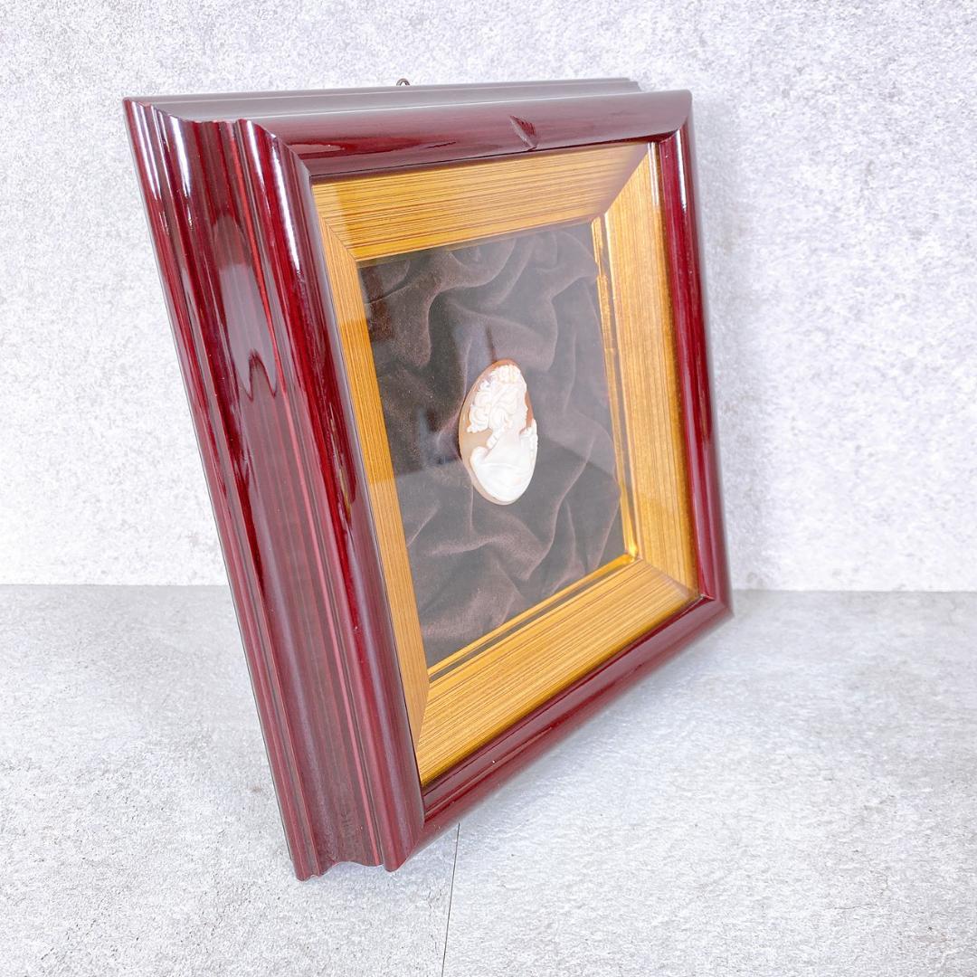 イタリア製 カメオ 額装 Donadio NAPOLI ナポリ 手彫り 壁掛け