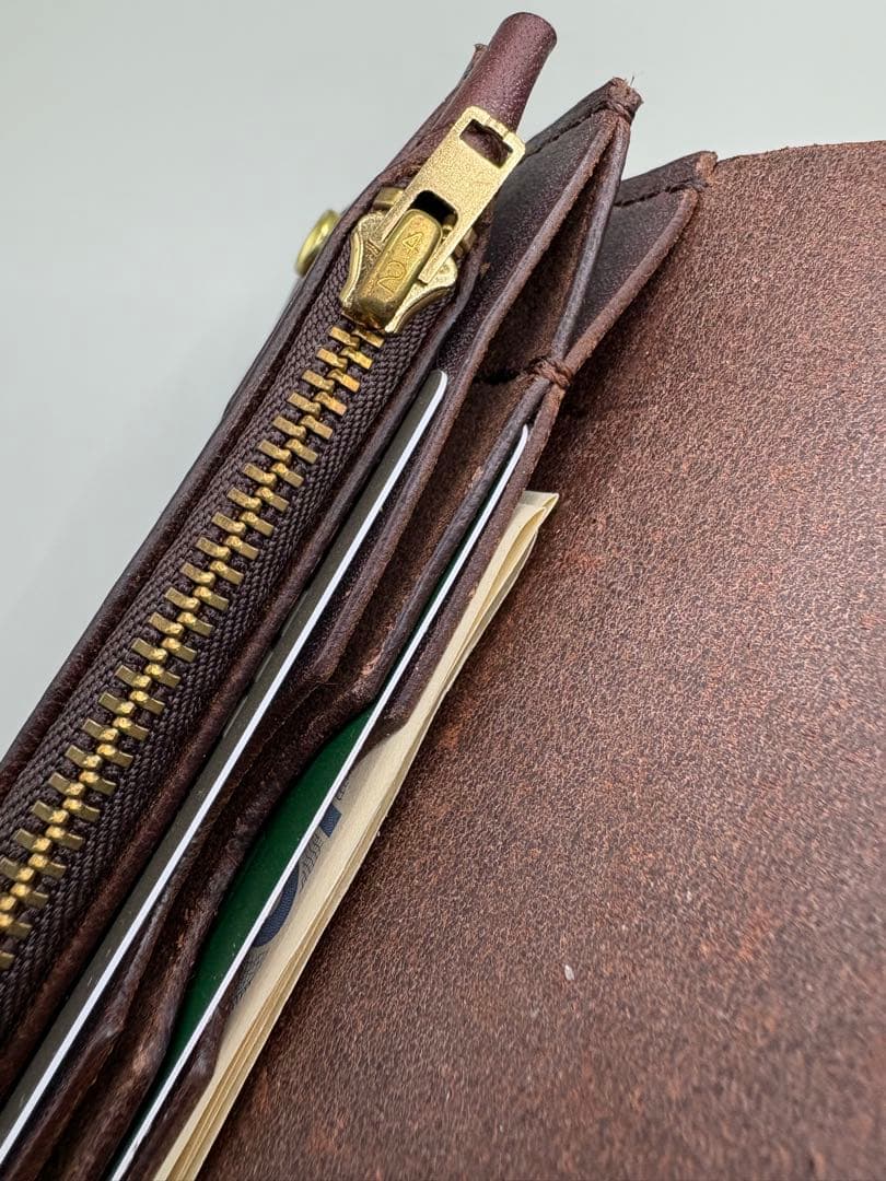 ミドルトラッカーウォレット HORWEEN　ラフィアン(ホーウィン社)