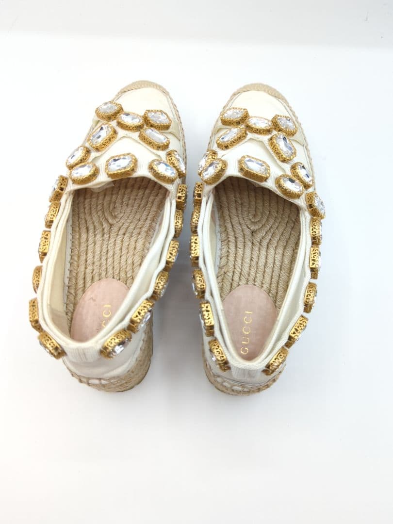 美品✨　グッチ 靴 エスパドリーユ キャンバス アイボリー　約22.5cm