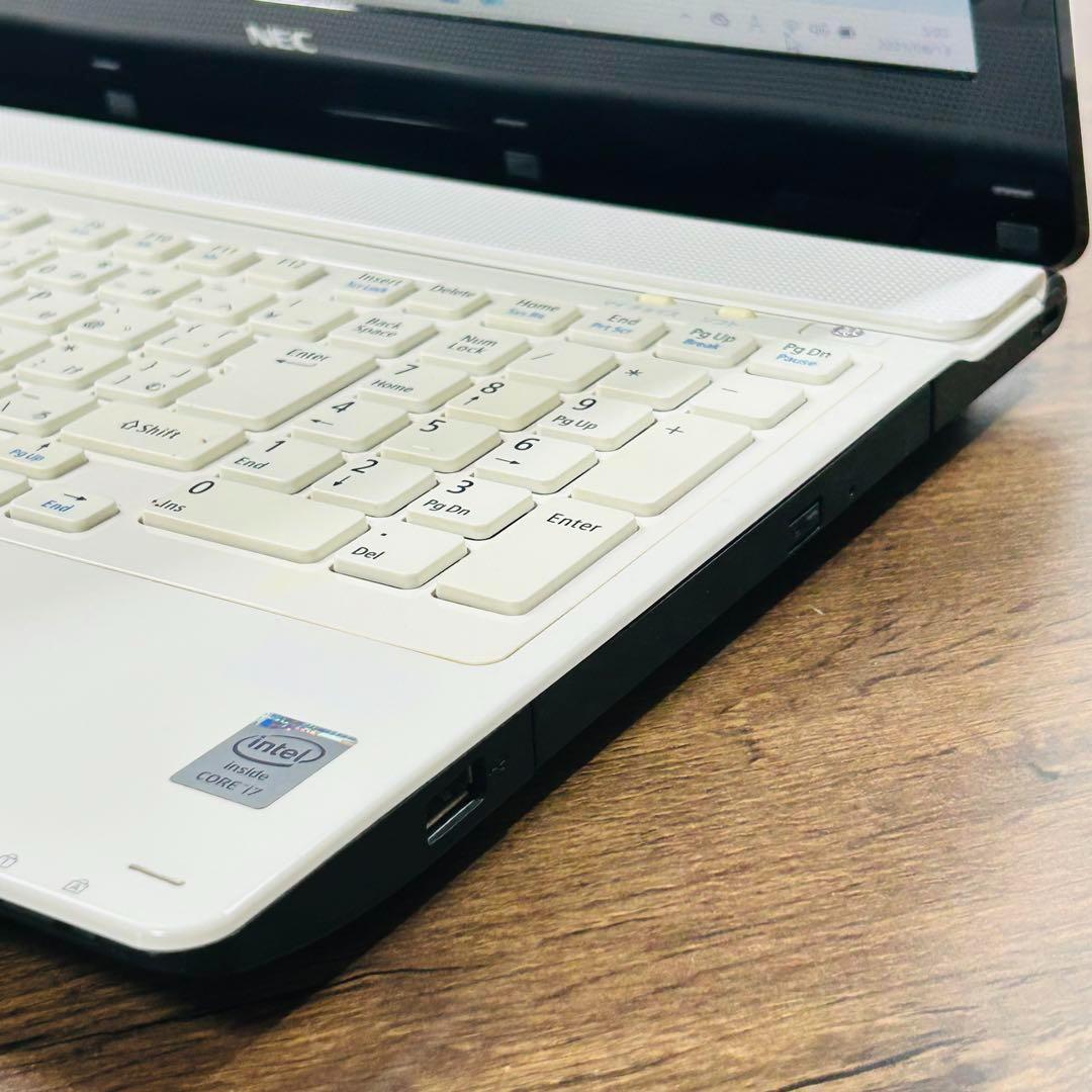 高性能i7/SSD500/16GB NECノートパソコン オフィス付きWin11