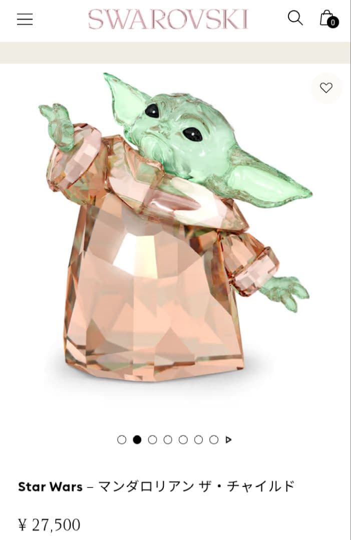 【新品未使用】スワロフスキー スターウォーズ マンダロリアン ザ チャイルド