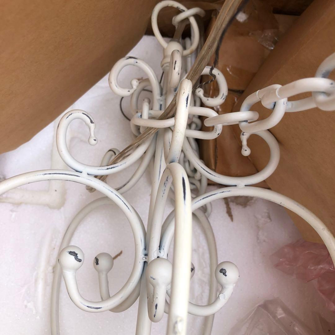 アンティークホワイトのシャンデリア✨USA製　デッドストック