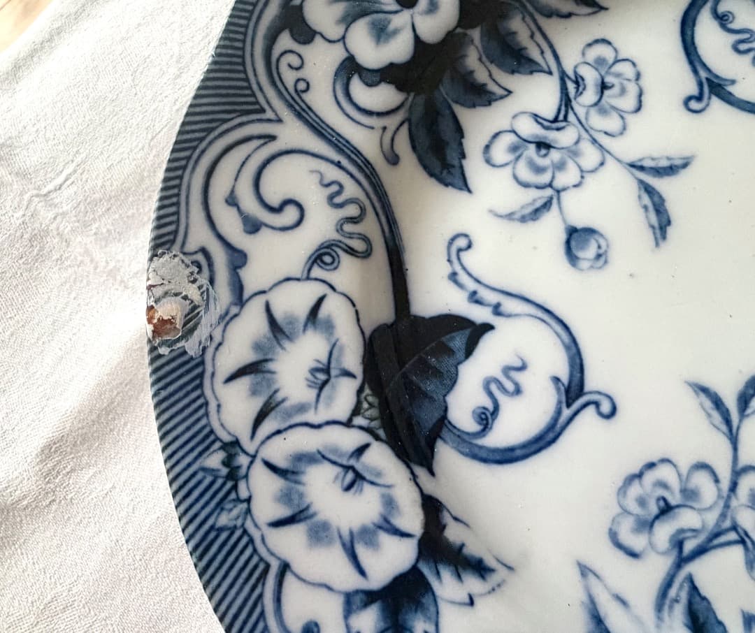 クレイユモントロー　コンポティエ　FLORA フランスアンティーク　プレート