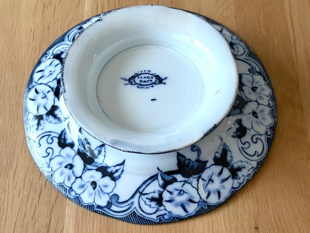 クレイユモントロー　コンポティエ　FLORA フランスアンティーク　プレート