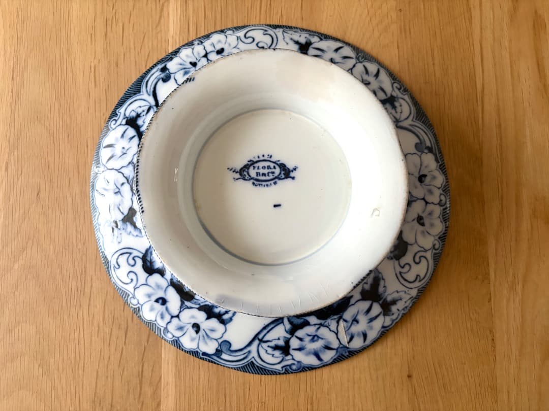 クレイユモントロー　コンポティエ　FLORA フランスアンティーク　プレート