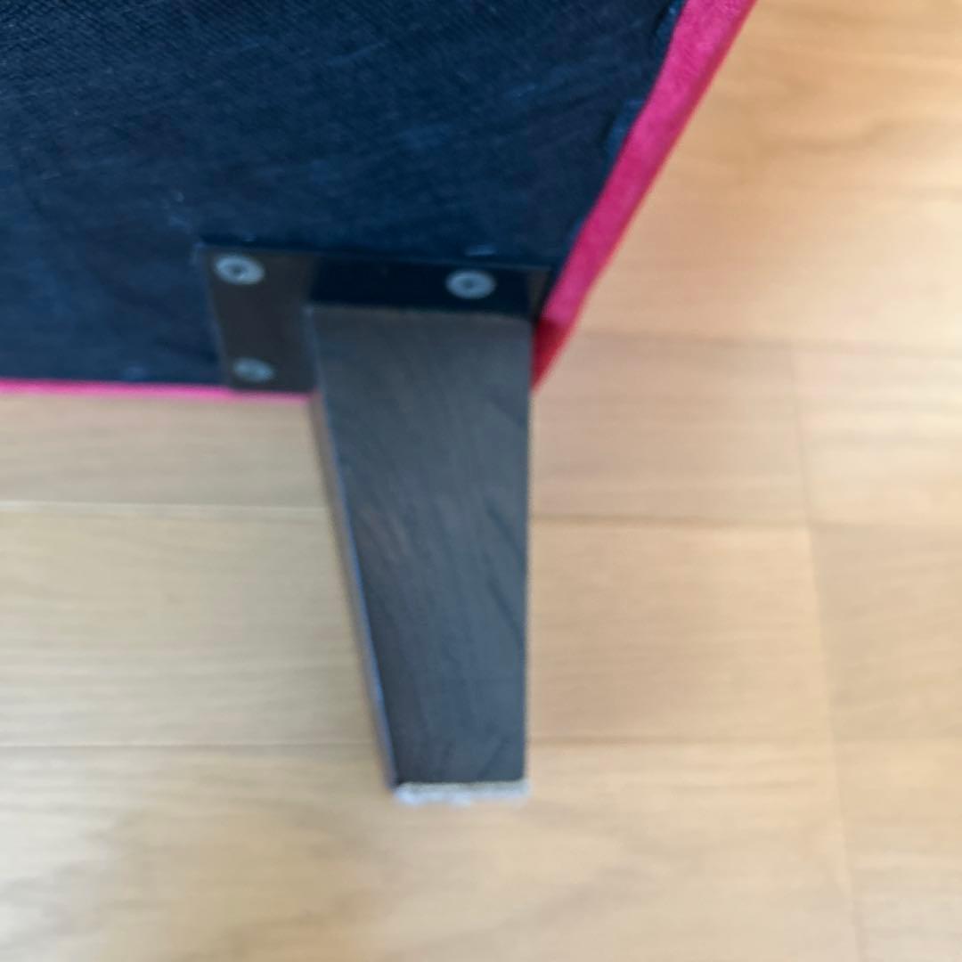 【美品】ソファ　ビロード生地2人掛け　レッド ニトリ