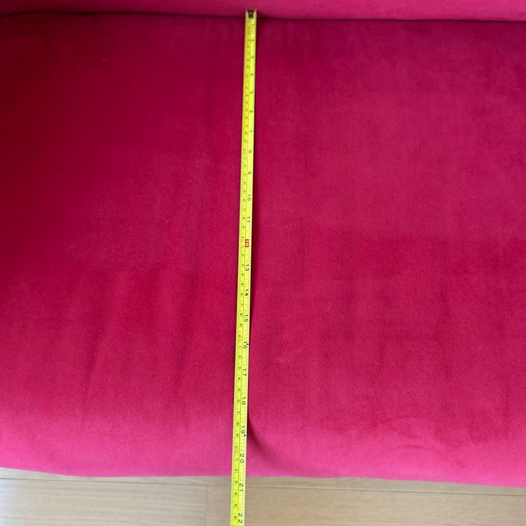 【美品】ソファ　ビロード生地2人掛け　レッド ニトリ