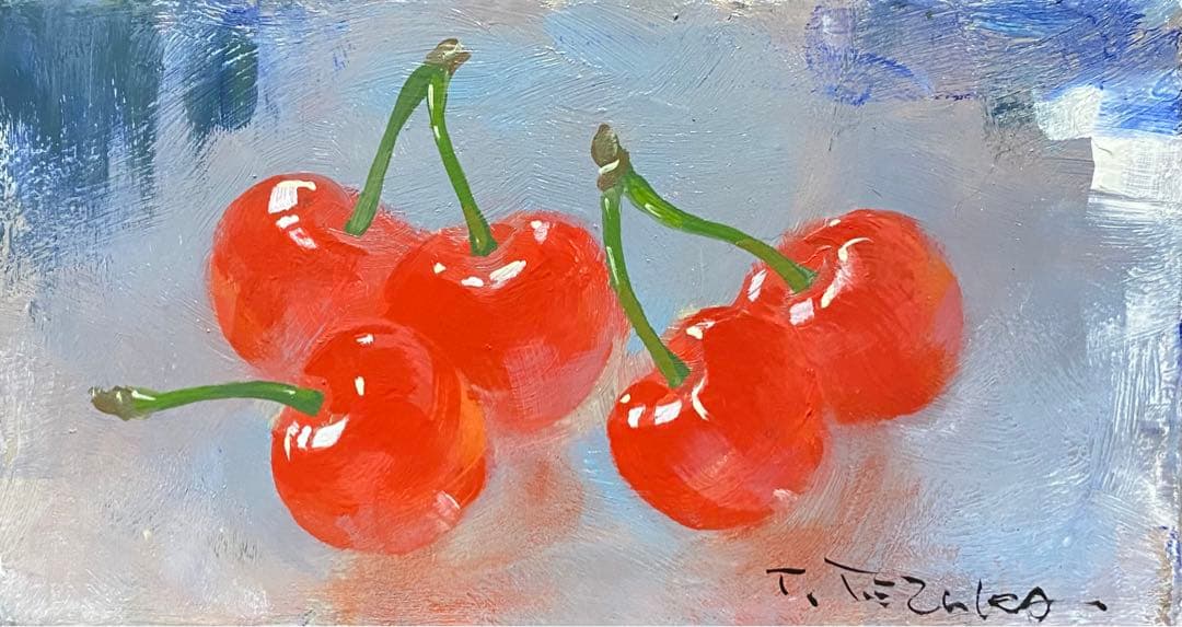 極小の油絵ミニアチュール、サイズはタバコ2〜3個分