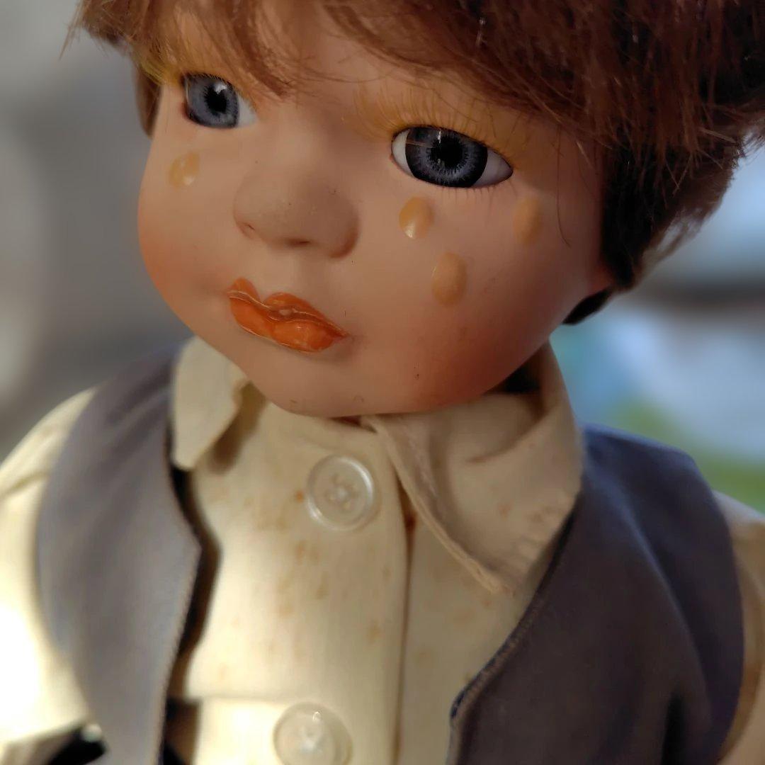 値下げ　ビスクドール　怪我をした女の子　男の子　泣いている2人