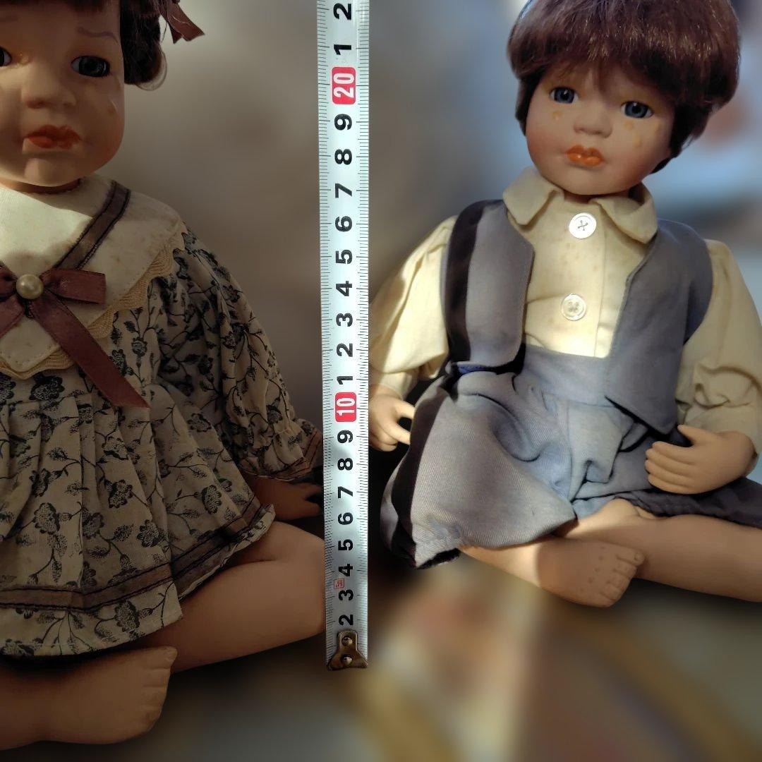 値下げ　ビスクドール　怪我をした女の子　男の子　泣いている2人