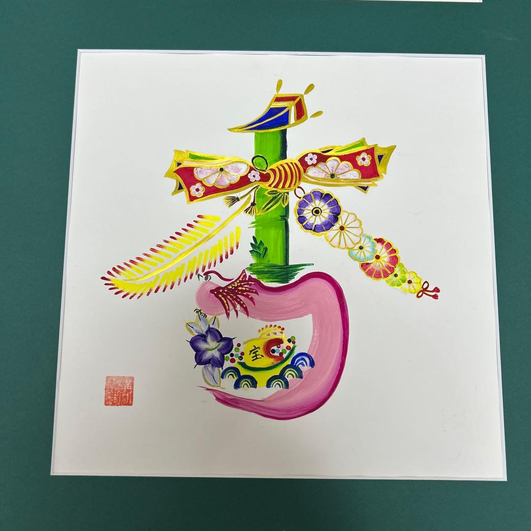 花文字　織香 水彩画 Ｂ２サイズ