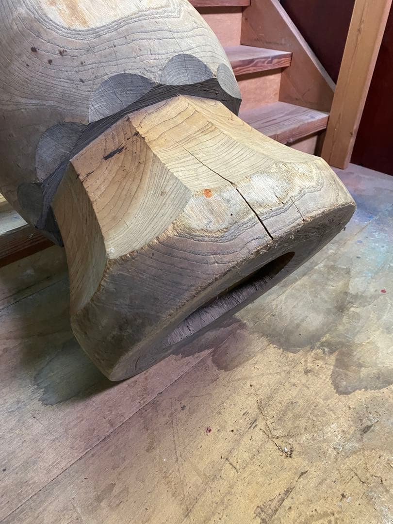 お餅つき　臼　レトロ　置物　工芸品　骨董品　インテリア　018