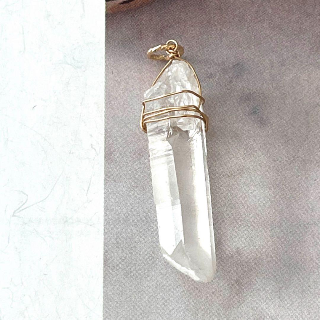 １点作品☆ 氷柱クォーツ14kgfネックレストップ