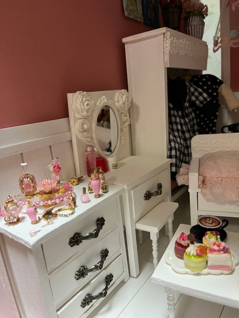 木製　ドールハウス背景ボード　ベッドがあるブライスハウス　リニューアル&SALE