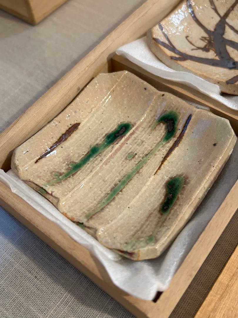 初出し旧家整理品 北大路魯山人 小皿3枚と中鉢の食器 桐箱を2箱まとめて