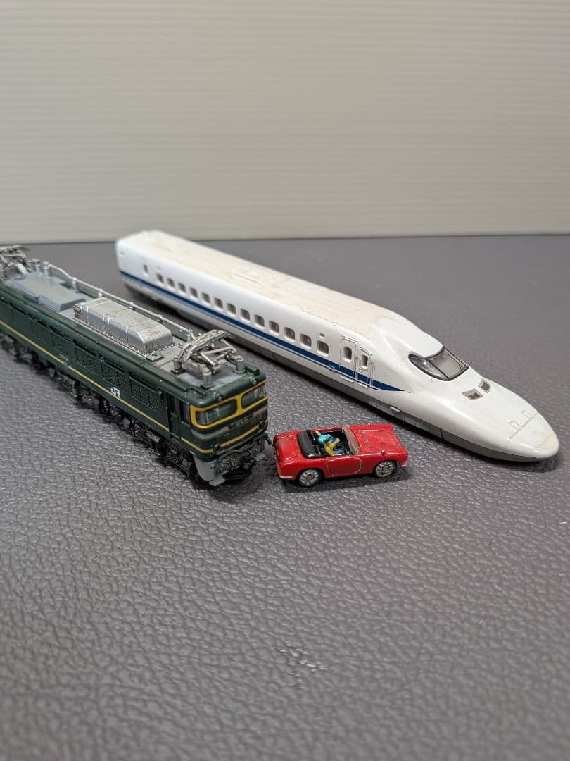 No.69鉄道Nゲージジオラマ車両2両、車、フィギュア、馬付き