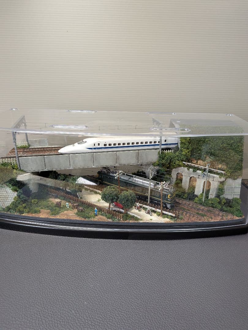 No.69鉄道Nゲージジオラマ車両2両、車、フィギュア、馬付き