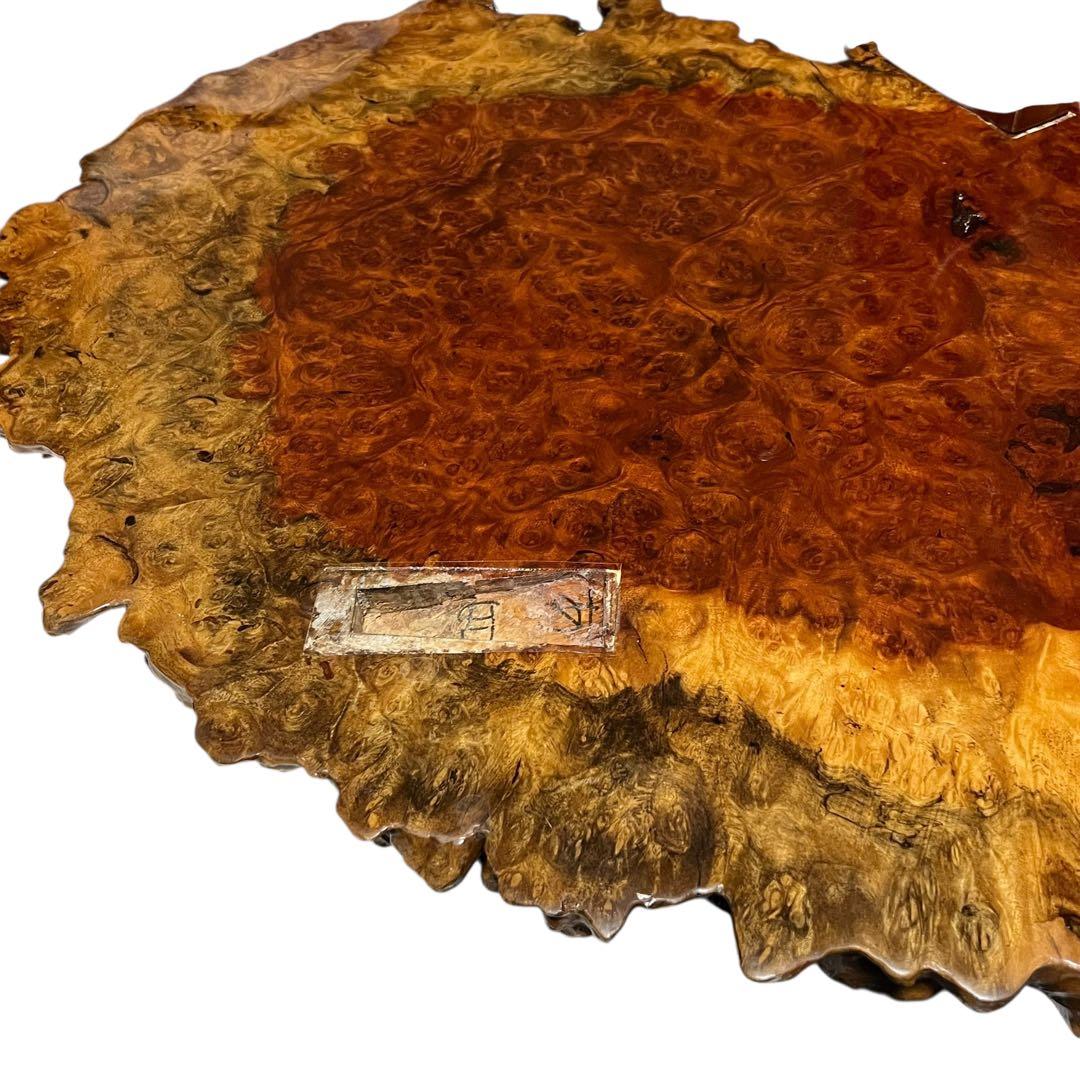 天然木　花梨　一枚板　輪切　瘤　瘤杢　玉杢 総無垢　花台　座卓　ローテーブル