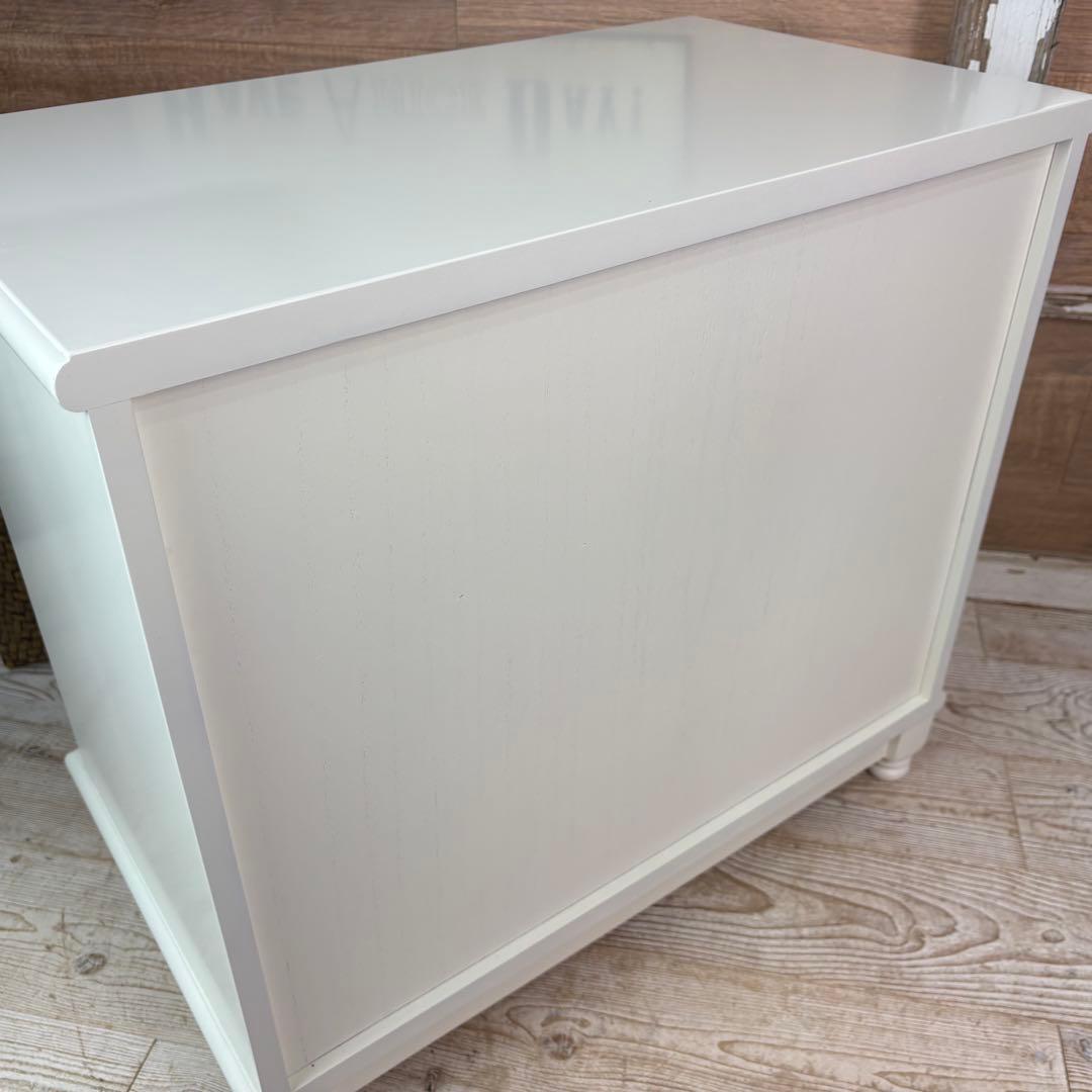 訳あり品！【147】フレンチ調ホワイトチェスト三段四つ引き木製収納家具姫系タンス