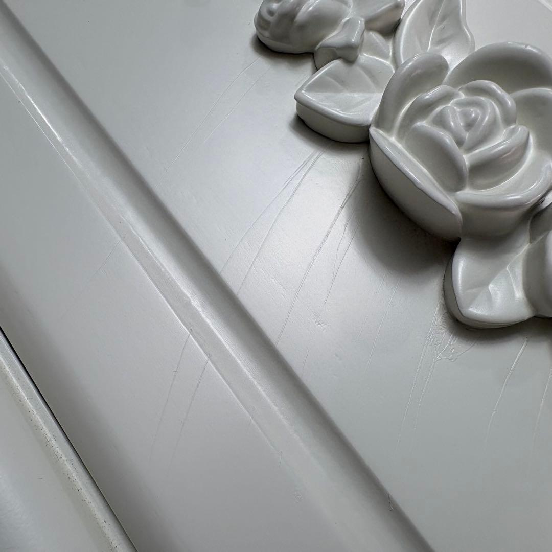 訳あり品！【147】フレンチ調ホワイトチェスト三段四つ引き木製収納家具姫系タンス