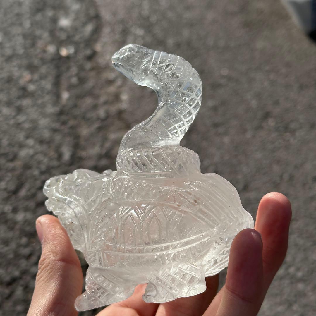 天然石 水晶の玄武様　置物　ご購入前に在庫確認必要G.158