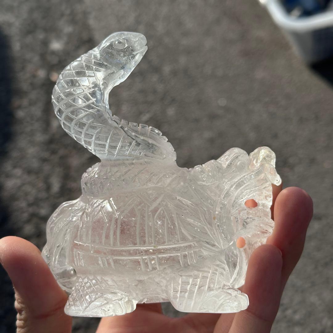 天然石 水晶の玄武様　置物　ご購入前に在庫確認必要G.158