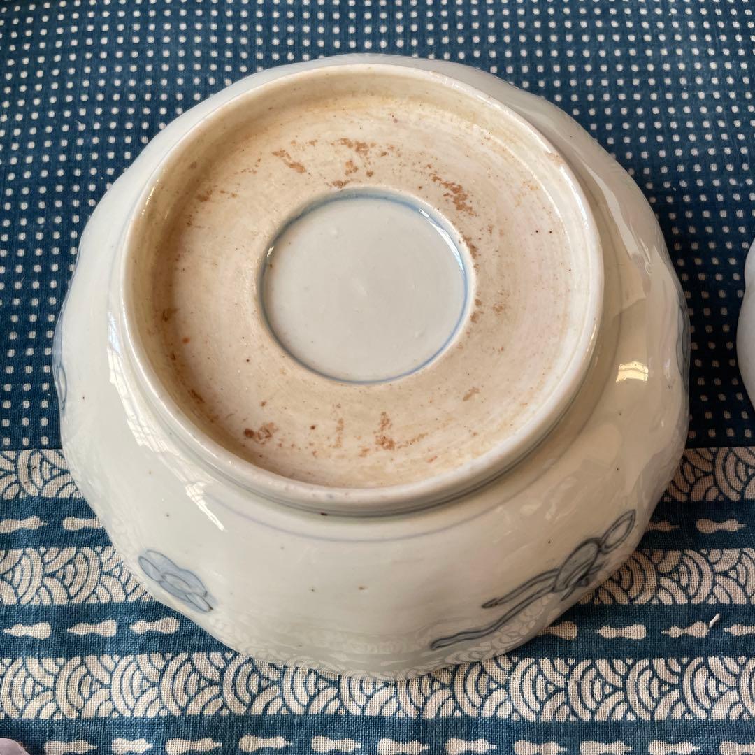 江戸中期　金蘭手　龍　如意宝珠　膾皿　2客