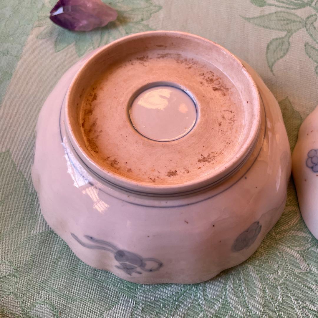 江戸中期　金蘭手　龍　如意宝珠　膾皿　2客