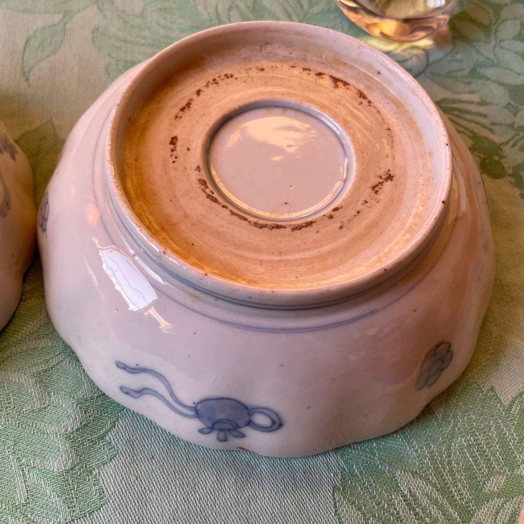 江戸中期　金蘭手　龍　如意宝珠　膾皿　2客