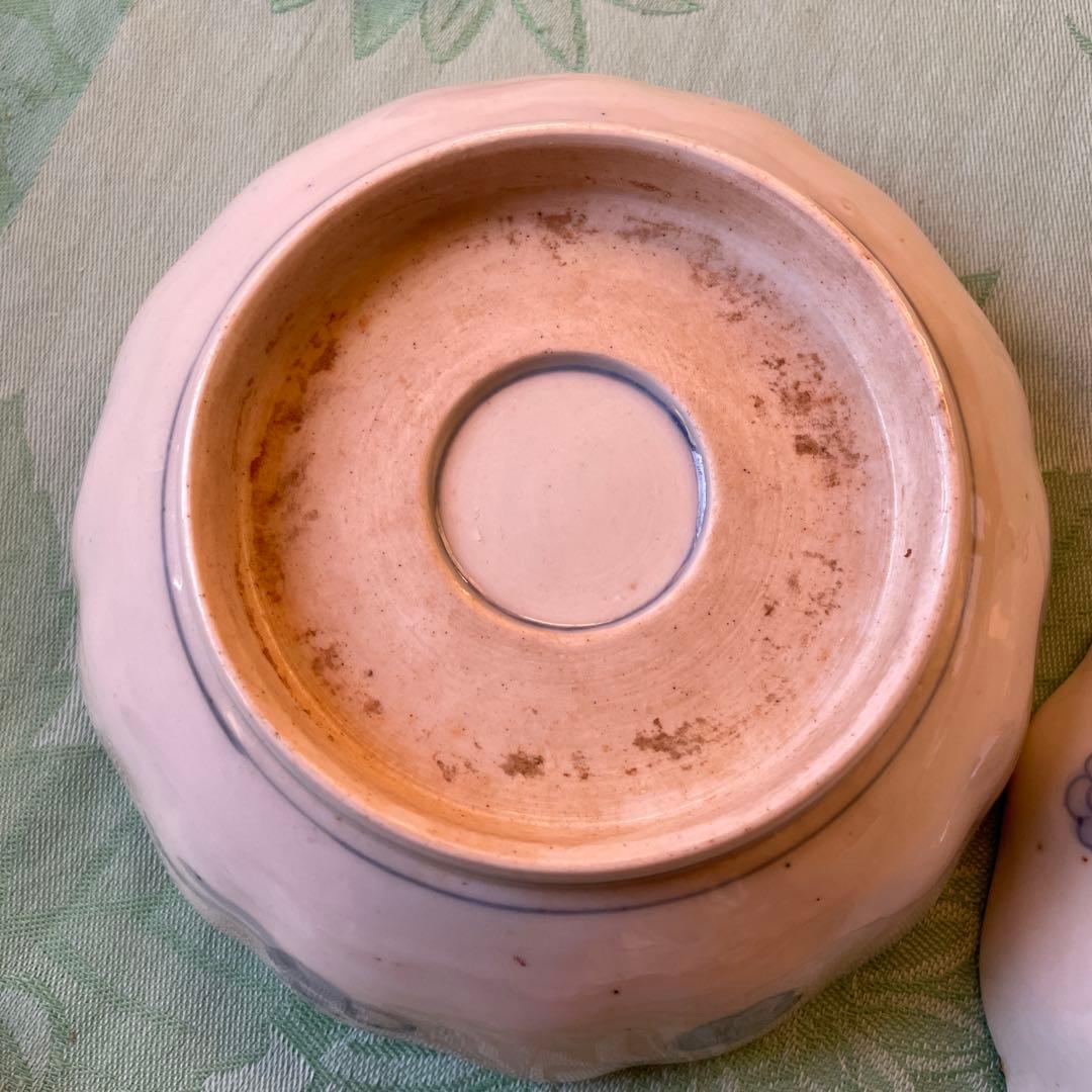 江戸中期　金蘭手　龍　如意宝珠　膾皿　2客