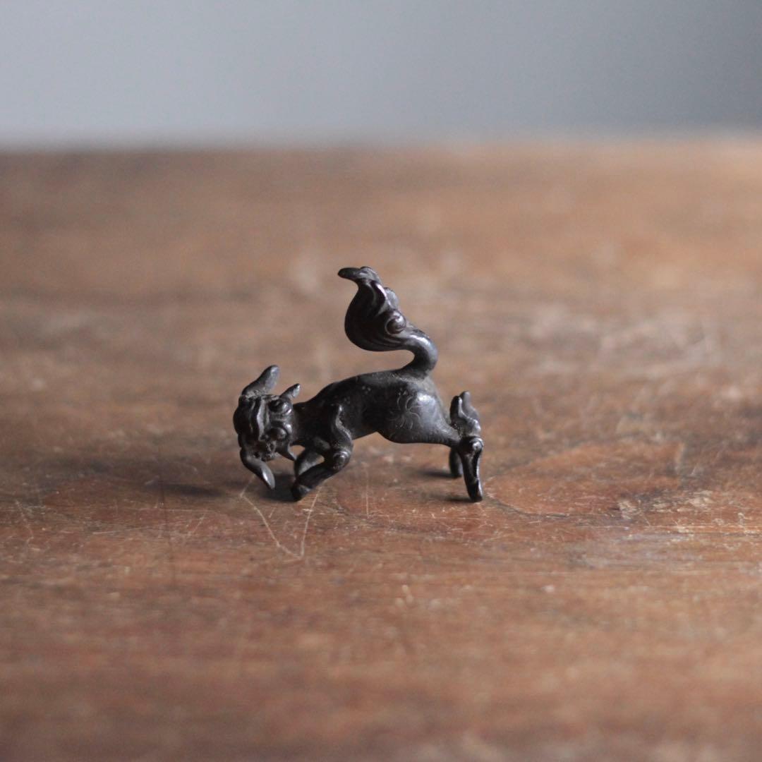 古銅 獅子 オブジェ 古美術 古道具 アンティーク