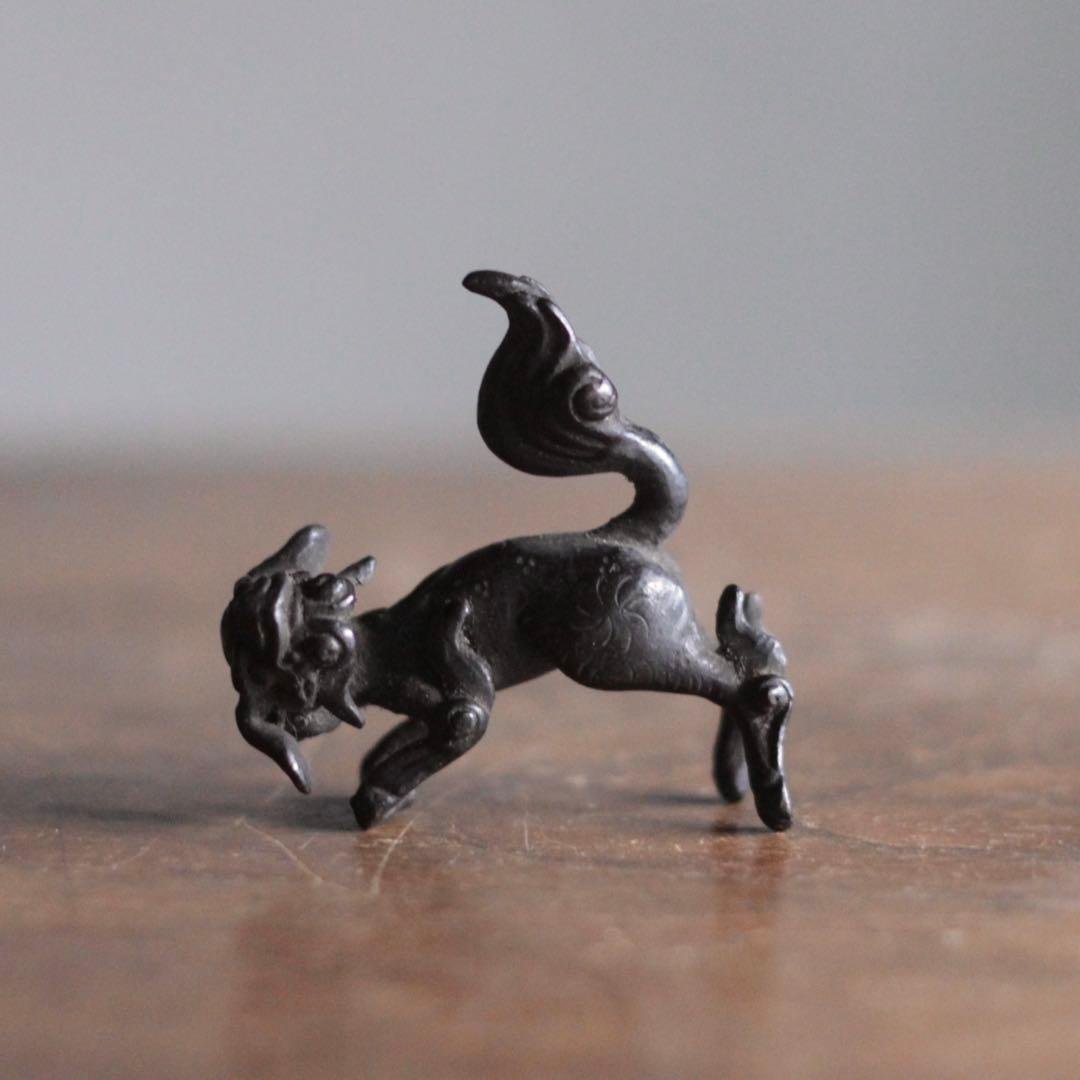 古銅 獅子 オブジェ 古美術 古道具 アンティーク