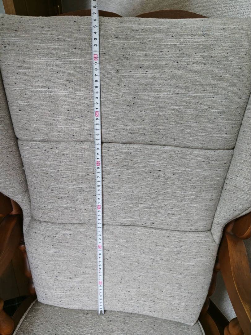 【最終価格2/14まで】レア美品　アンティークロッキングチェア＆オットマン張替済