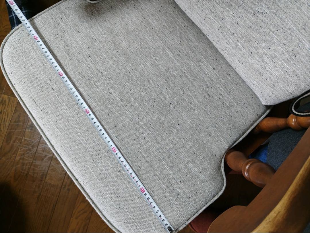 【最終価格2/14まで】レア美品　アンティークロッキングチェア＆オットマン張替済