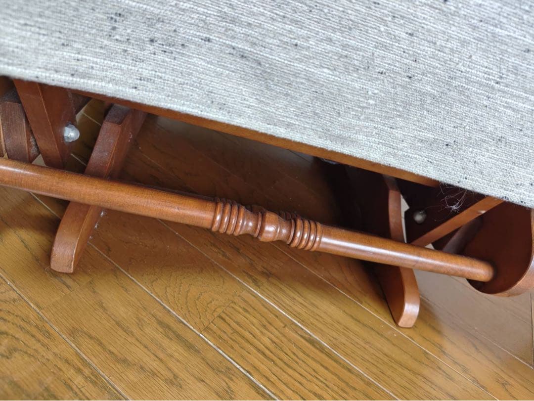 【最終価格2/14まで】レア美品　アンティークロッキングチェア＆オットマン張替済