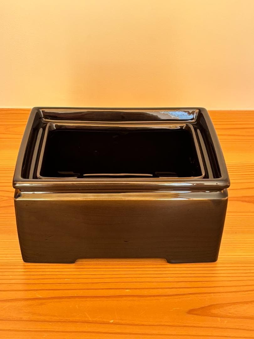 つけもの名人 長谷園　【廃盤商品】 水抜き付き　伊賀焼 角型