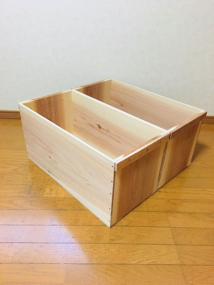 【新品】 青森 りんご箱×2 ふたつき×2 材料のみ4箱セット