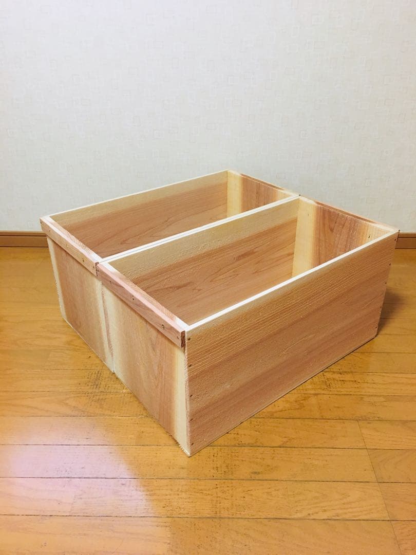 【新品】 青森 りんご箱×2 ふたつき×2 材料のみ4箱セット
