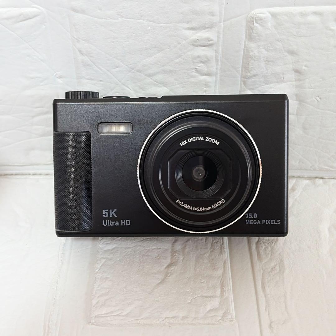5K対応 7500万画素 デジカメ 自撮り可 32GB付