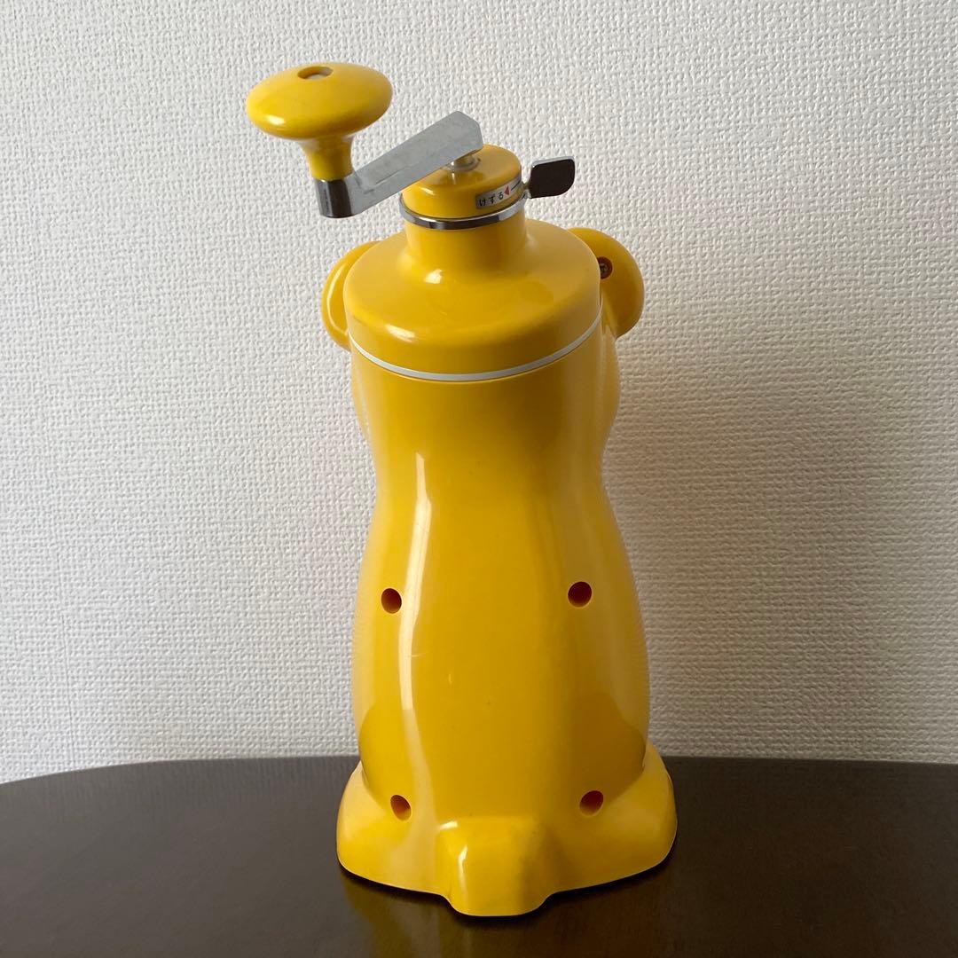 【美品当時物】タイガー 氷削り器 きょろちゃん かき氷機　イエロー　昭和レトロ