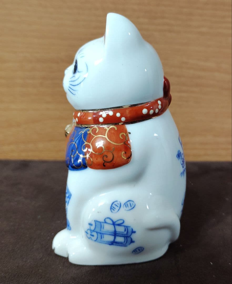 招き猫　薬師窯　陶器　千客万来　商売繁盛　開運　招福　金運満足　2点セット