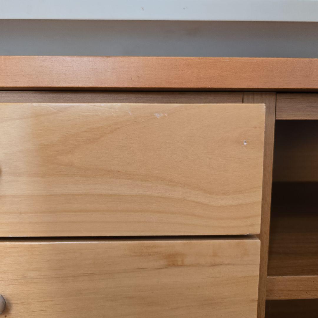 木製キャビネット ガラス扉付き 収納