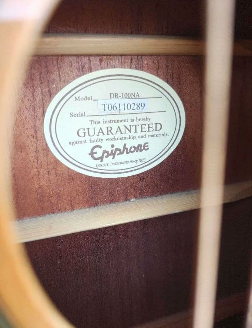美品 Epiphone DR-100 NA コンタクトPU２個搭載 エレアコ