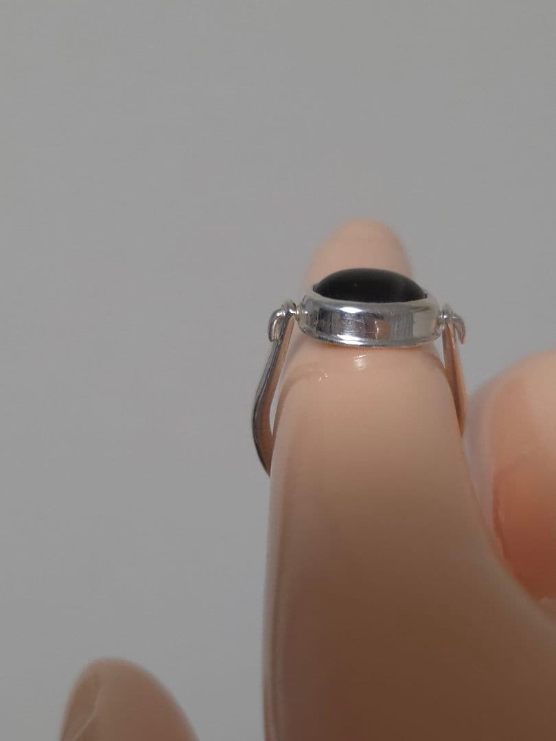 ハンドメイド　シルバーリング　スターダイオプサイト　11号