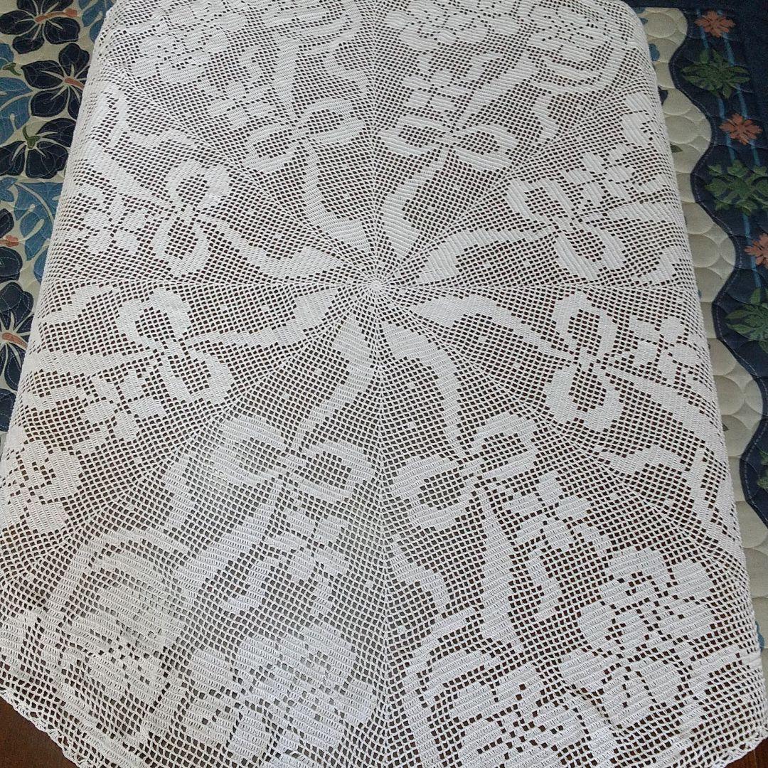 レース編み ハンドメイド マルチカバー　大判