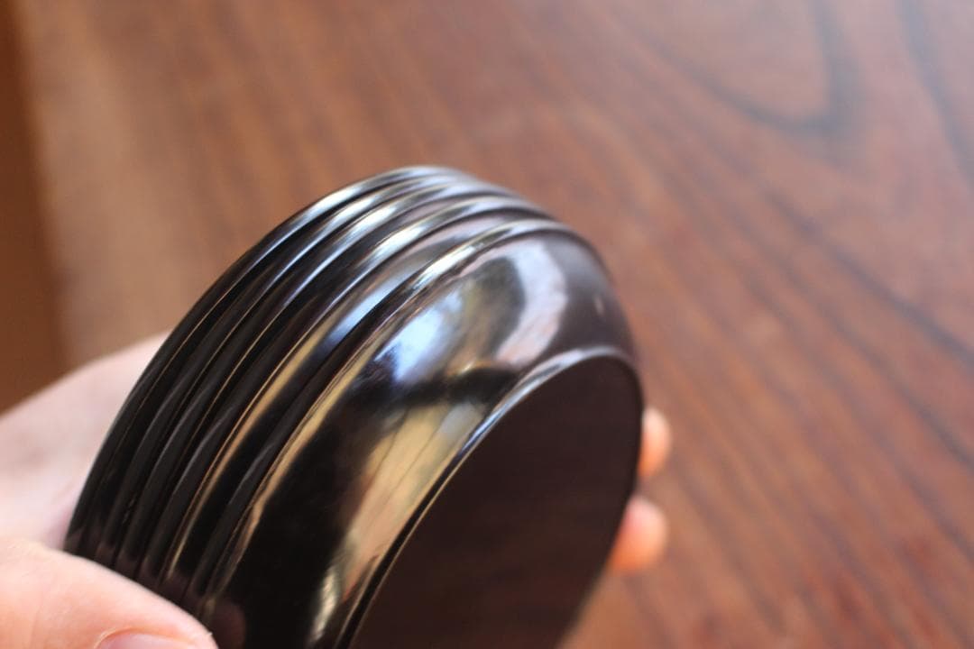 小傷有！シンプルデザインに時代黒漆の映える小皿5点（検輪島塗菓子皿銘々皿