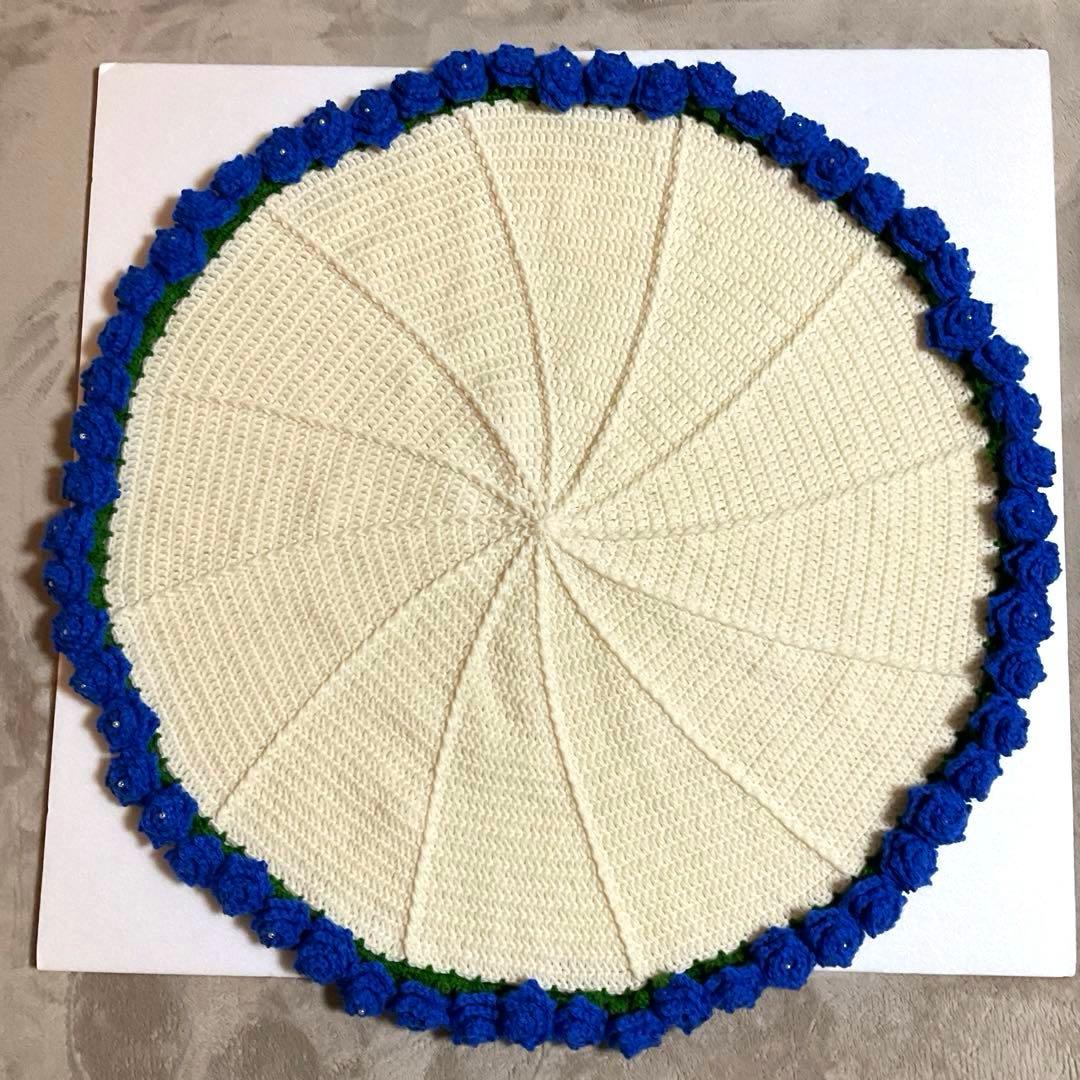 ハンドメイド 花束ブランケット ブルーローズ ミニチューリップ セット